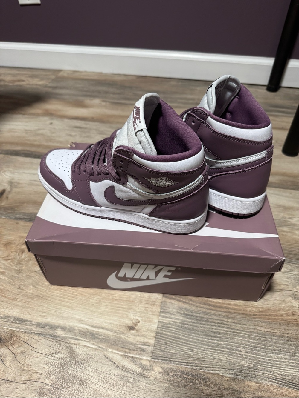 Nike Women’s High-Top Sneakers in Mauve and White